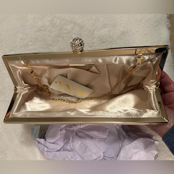 Nina Champagne rhinestone Clutch Bag - Picture 2 of 6